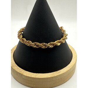 Twisted Rope Gold-Tone Bracelet With Hook Closure